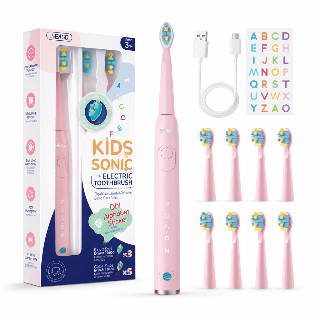 Kids Personalised Electric Toothbrush & 8 Heads