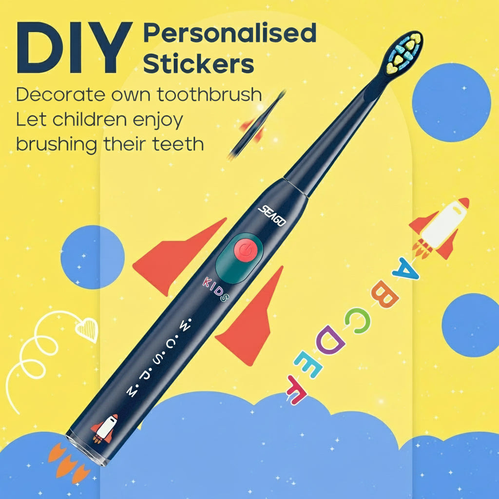 Kids Personalised Electric Toothbrush & 8 Heads
