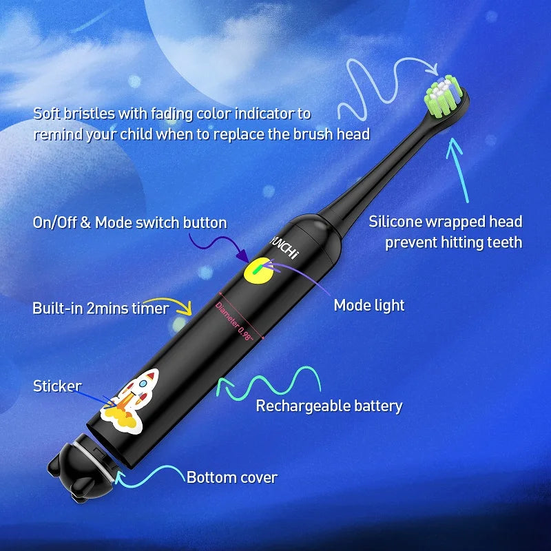 Kids Personalised Electric Toothbrush & 3 Heads