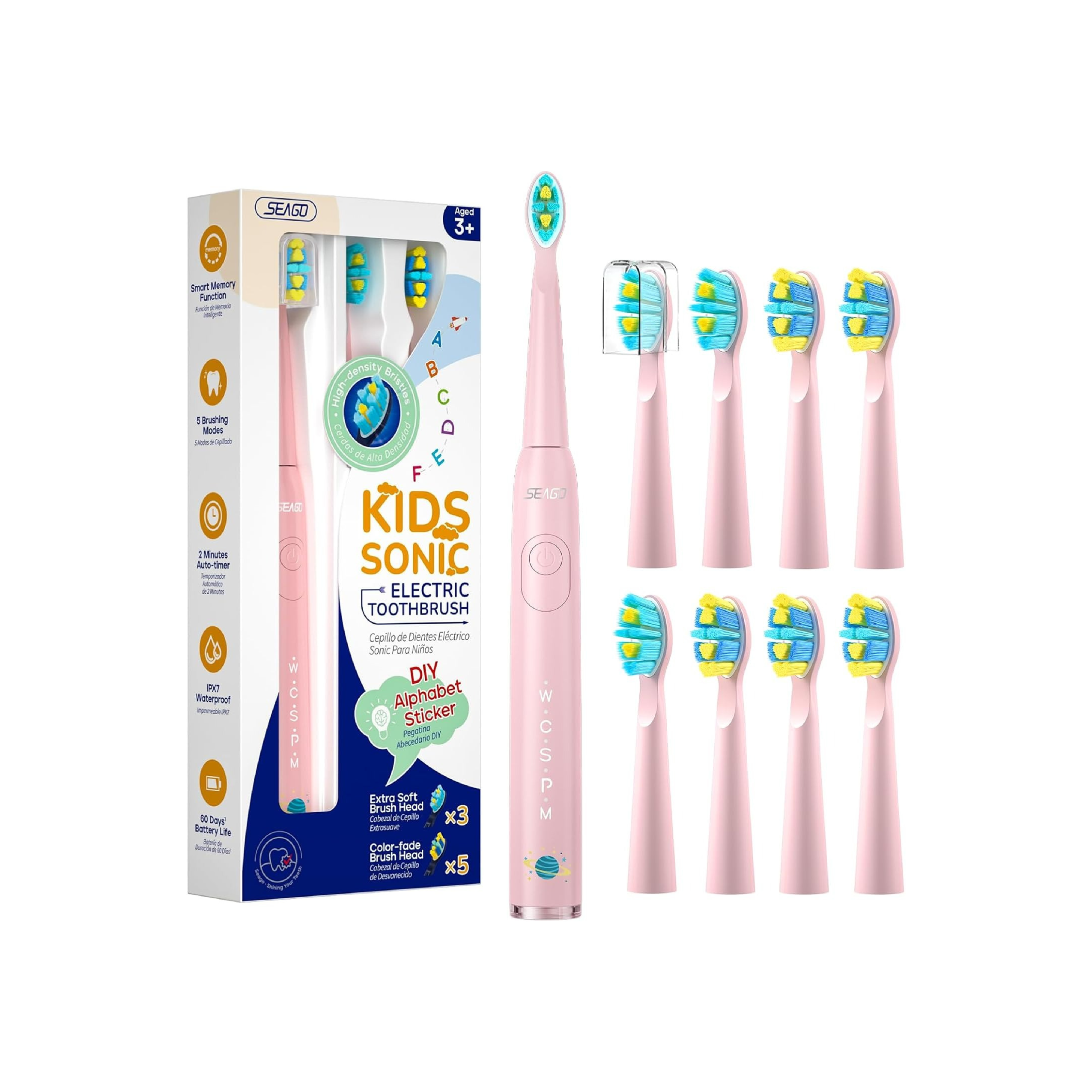 Kids Personalised Electric Toothbrush & 8 Heads