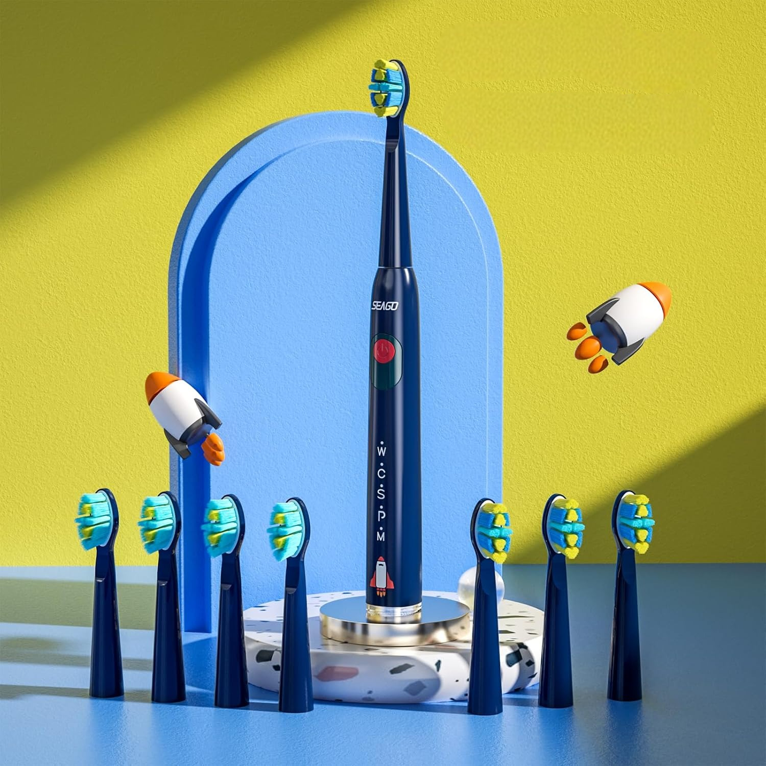 Kids Personalised Electric Toothbrush & 8 Heads
